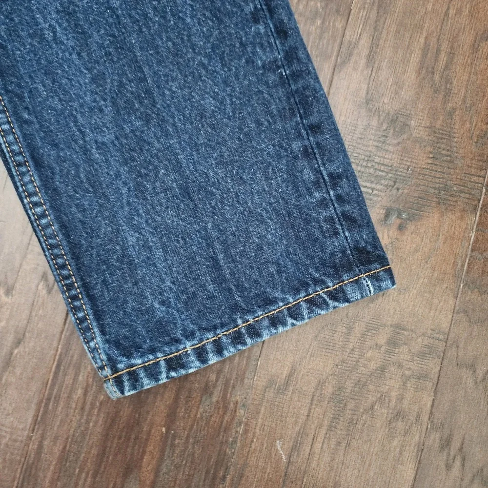 Levis 505 Regular Fit Straight Leg Jeans Dark Wash Indigo Denim 33x32 Mens